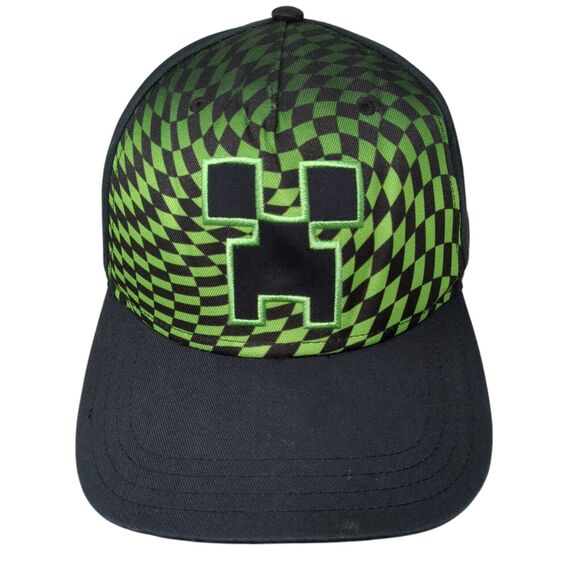 Minecraft Youth Snapback Hat Multicolor One Size Adjustable Embroidered Check - Picture 1 of 8
